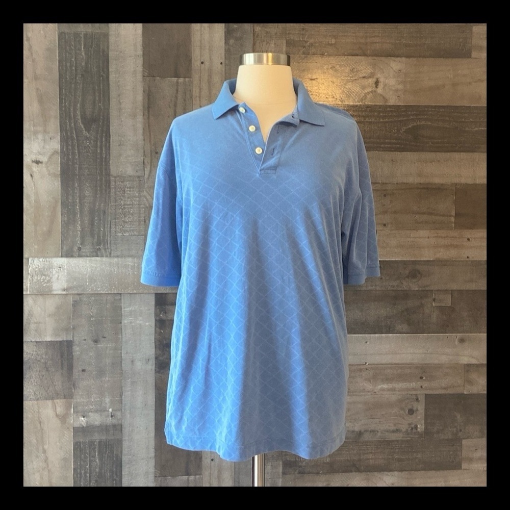 Men’s Dockers Golf blue polo shirt XLarge preppy outdoor sporty athletic summer